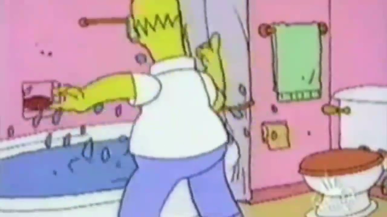 The Simpsons Shorts: Bathtime (1989) But Cartoon Sounds Are Used