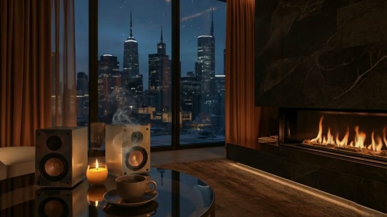 Smooth Jazz x Crackling Fireplace – Perfect Melody Flow for Study, Work & Relaxation