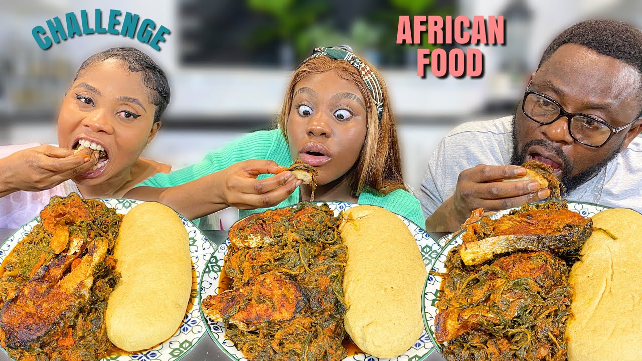 FISH AND EFO RIRO WITH FUFU | SPEED EATING CHALLENGE (ft my daughter)
