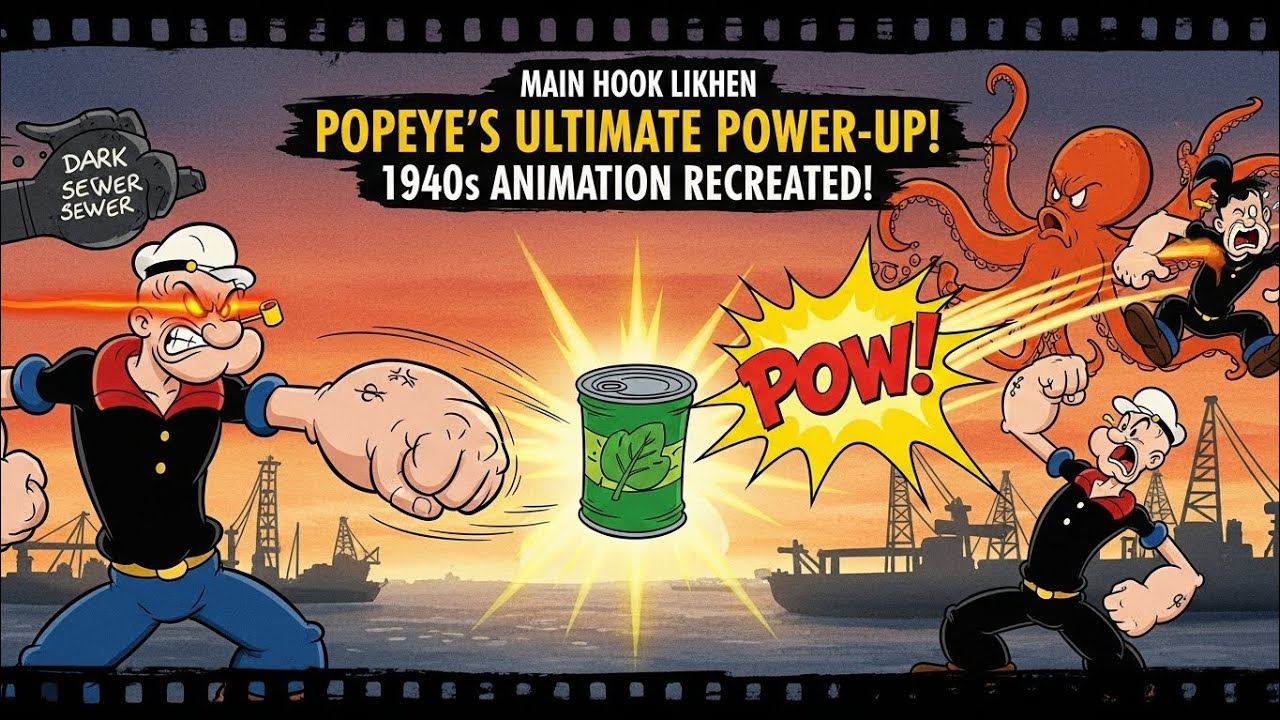 Recreated a 1940s POPEYE Cartoon Frame-by-Frame! ⚓️🥬