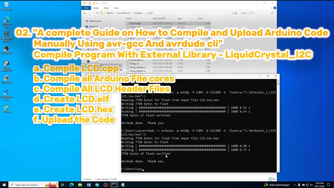 Compile and upload arduino code using avrgcc and avrdude-Compile External Library LiquidCrystal_I2C
