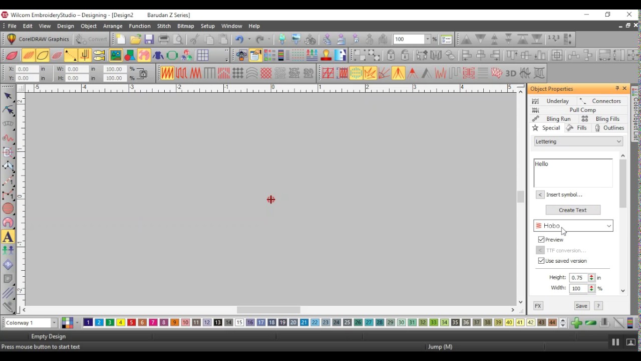 EmbroideryStudio e3 - Lettering on Screen
