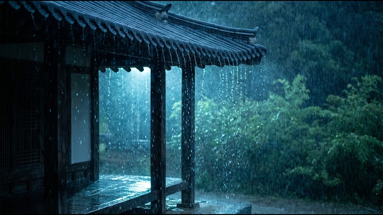 Heavy Rainstorm on Roof with Thunder and Wind | Deep Sleep White Noise Rain Ambience