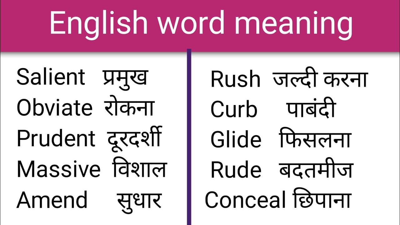 40 Words With Hindi Meanings | Word meaning | Daily use words for spoken English