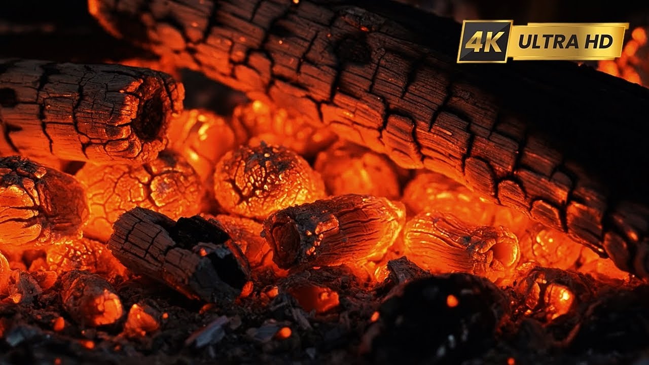 🔥 Cozy FIREPLACE Macro 4K UHD - Fireplace with Burning Logs and Crackling Fire Sounds!
