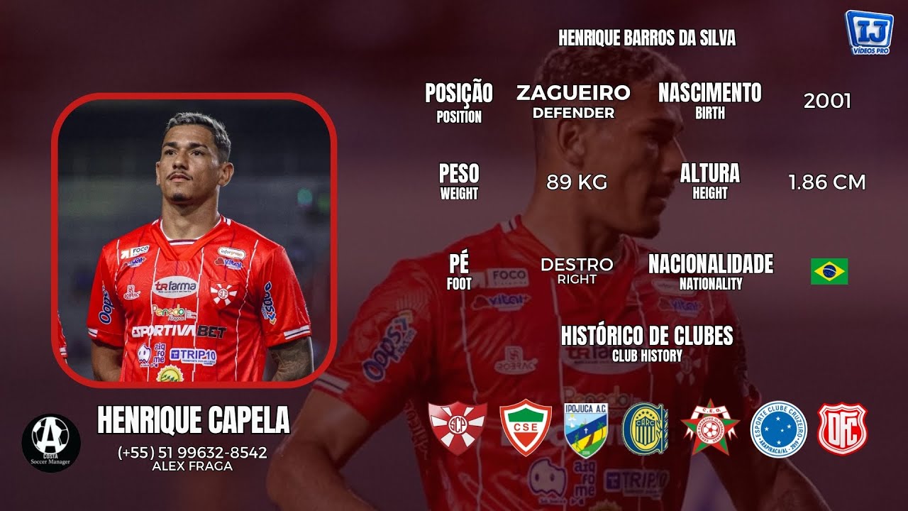 HENRIQUE CAPELA - ZAGUEIRO / DEFENDER - ATUALIZADO 2026