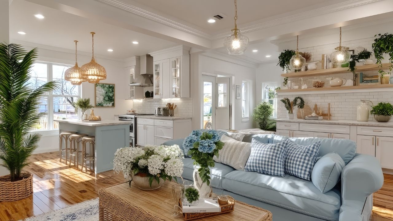 Blue & White Gingham Decor Ideas | Parisian Shabby Chic Home Inspiration