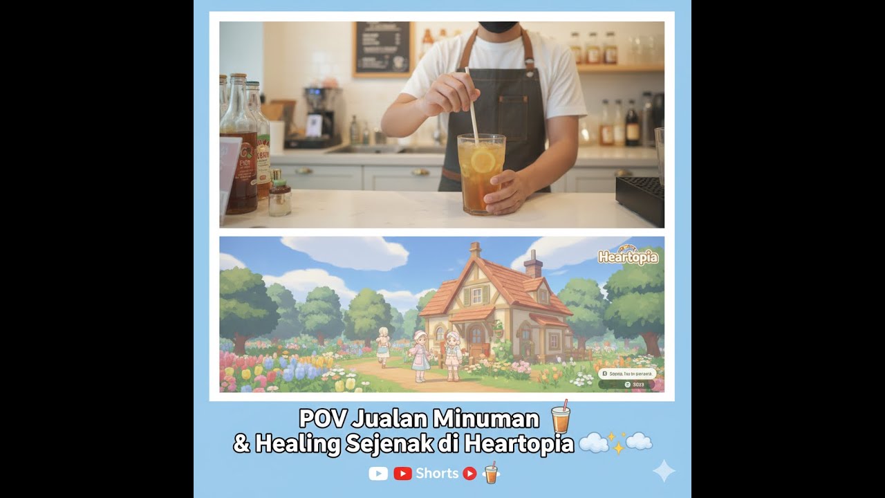 Jualan Minuman 🥤 & Healing Sejenak di Heartopia ☁️✨
