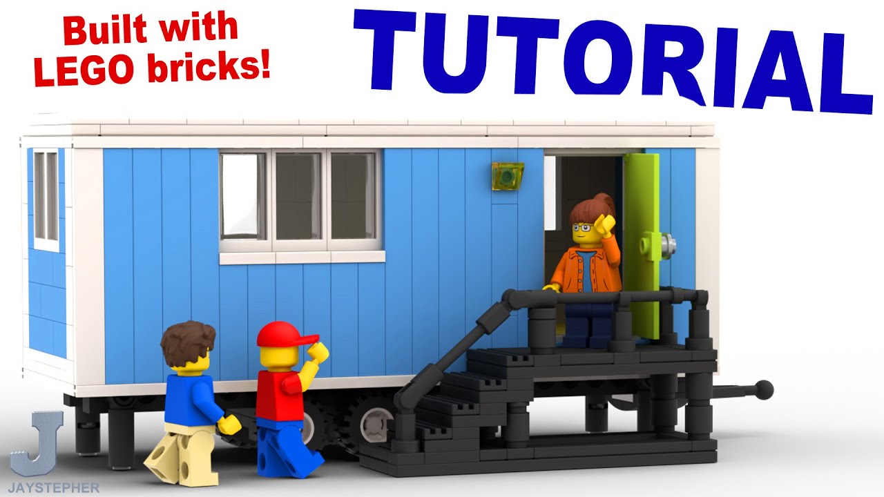 LEGO Brick Tutorial On How To Make A  Mobile Office Work Trailer