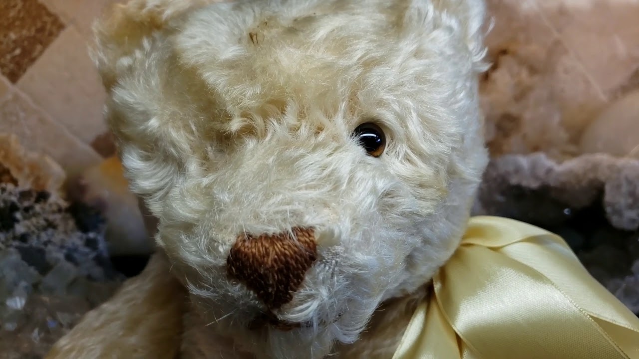 How To Replace Antique Or Vintage Teddy Bear Glass Eyes - Restoring A Vintage 1950s Steiff Bear