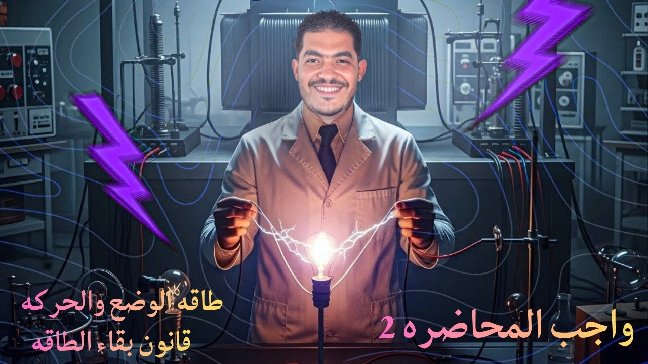 حل أسئله المحاضره 2 تانيه ثانوي ترم تاني 2026 الطاقه وقانون بقاء الطاقه مع أ/عادل القاضي 