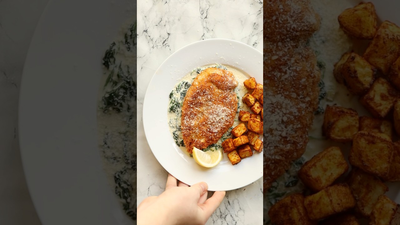 Курица со сливочным шпинатом