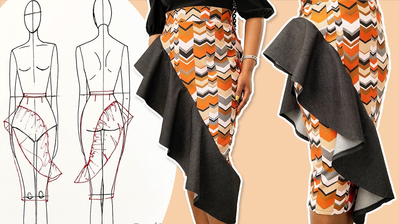 DIY PENCIL SKIRT With Ruffle | Beginner Friendly Skirt Tutorial | Kim Dave