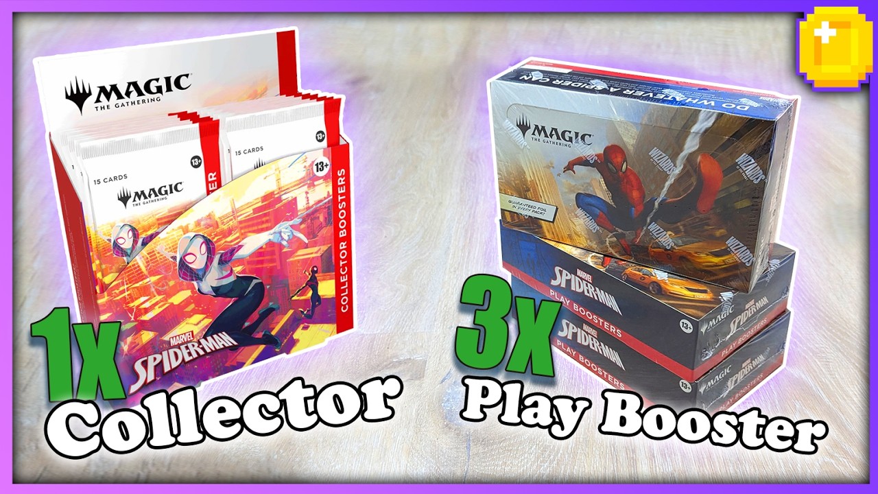 Let's Compare 1x Collector and 3x Play Booster Boxen. Each are ~$450 #spiderman