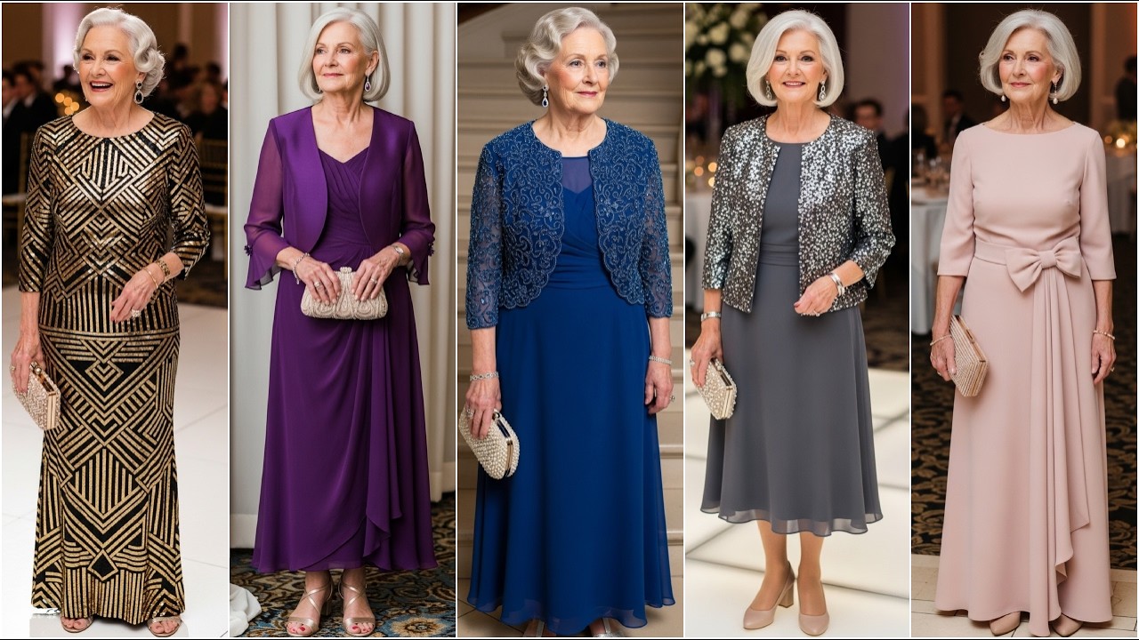 Stylish Mother of the Bride Outfits for Ladies Over 70 - Wedding Guest Dresses for Modern Moms