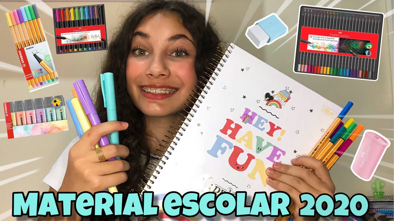 MOSTRANDO MEU MATERIAL ESCOLAR 2020 COMPLETO !!!💞✨