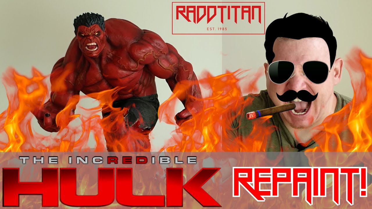 Sideshow Collectibles Red Hulk Premium Format Repaint and 1 of a kind portrait