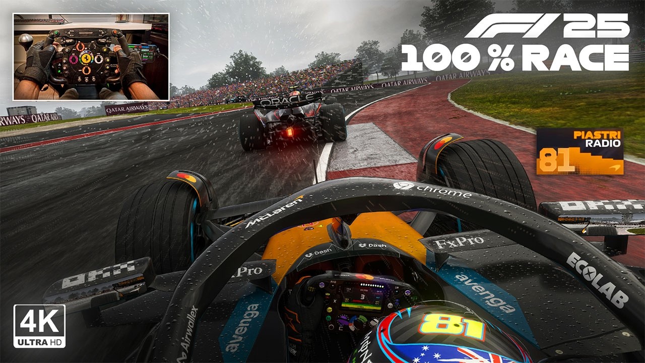 Oscar Piastri's McLaren MCL39 - 2025 US GP Austin 100% Race | F1 25 Steering Wheel Gameplay