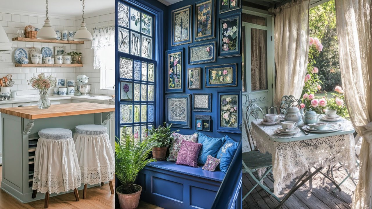 BLUE Parisian Chic & French Country Combined | A Romantic & Calming Vintage Cottage DECOR Home Tour🌷