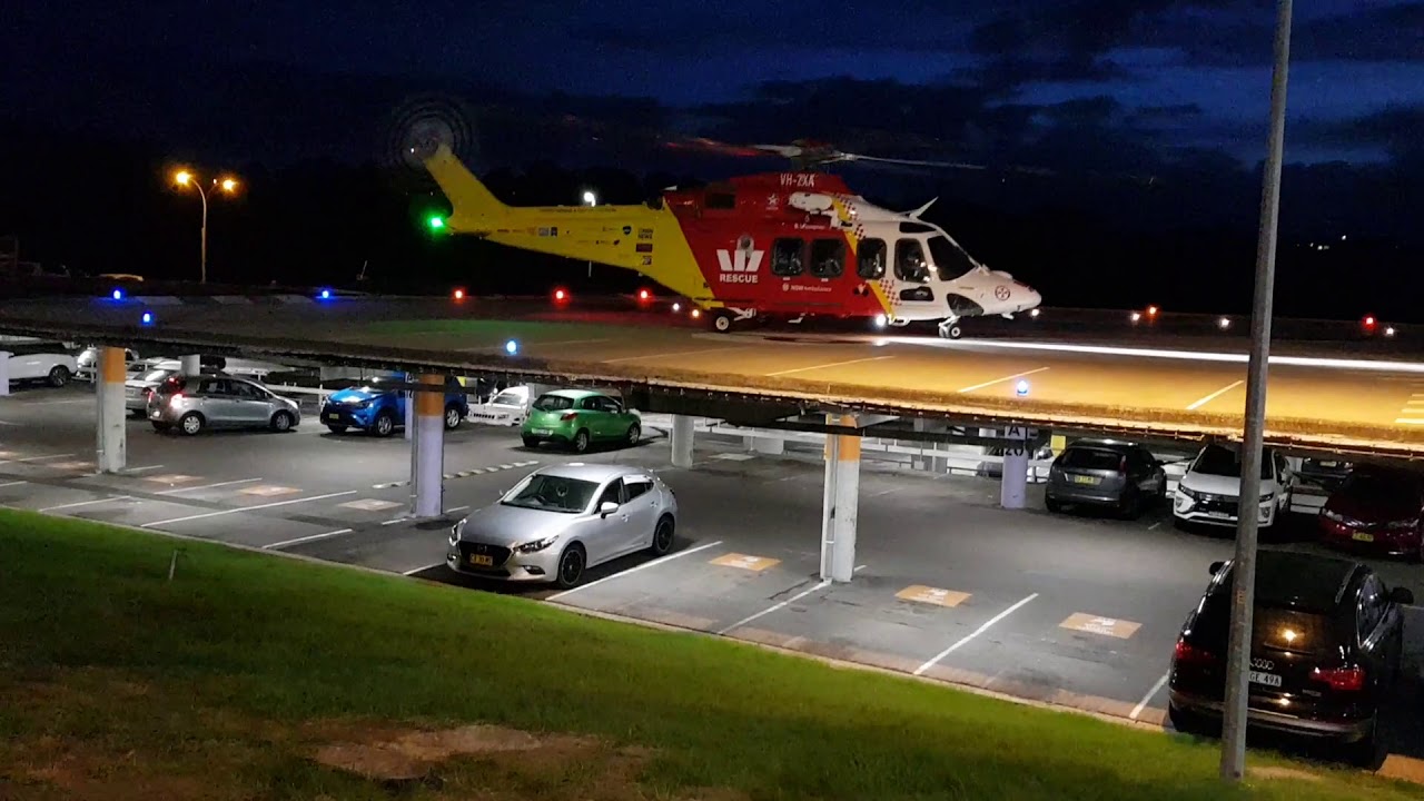 Westpac Helicopter taking off from JHH Newcastle - Careflight launch 13/02/2020