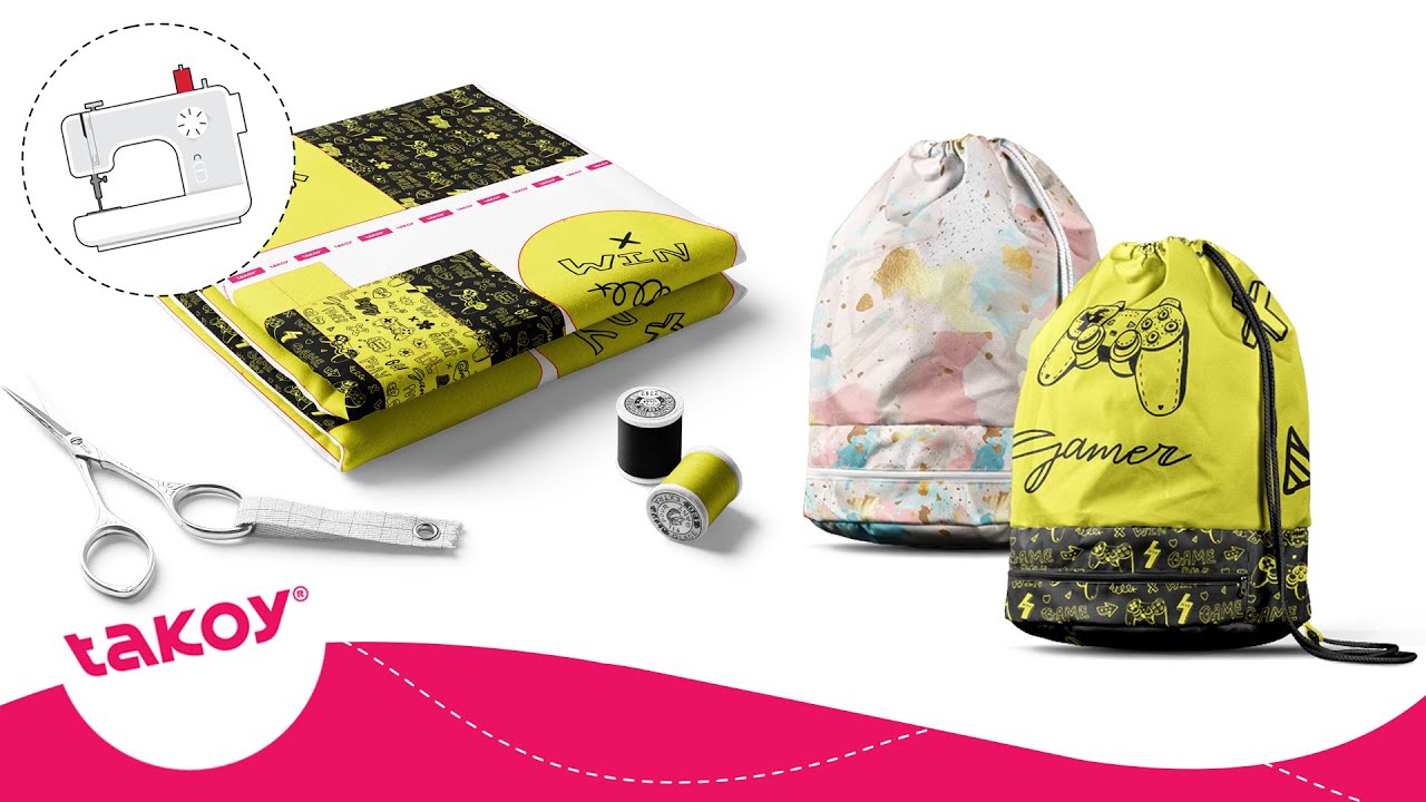 🎒 CÓMO COSER UNA MOCHILA DEPORTIVA DE UN PANEL CON PATRÓN IMPRIMIDO │ @TakoyES