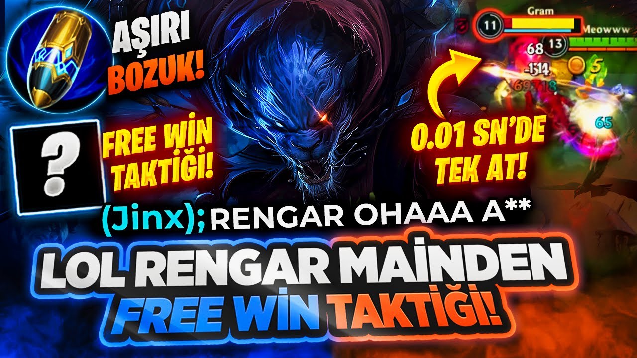 LOL 500 K RENGAR MAİNDEN FREE WİN ALDIRACAK TAKTİK! MUAZZAM TEK ATIYOR! @shimawr