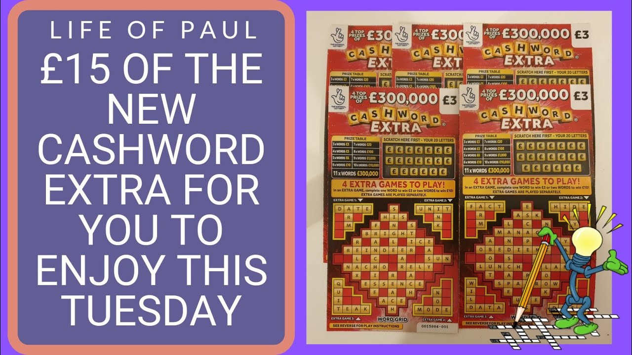 5 Fun scratch cards to brighten your day. £15 of the £3 Cashword Extra scratch tickets