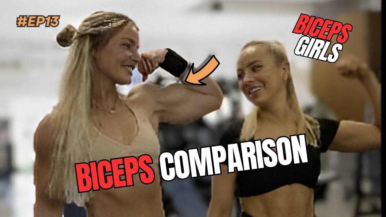 girls COMPARE their BICEPS ---- 