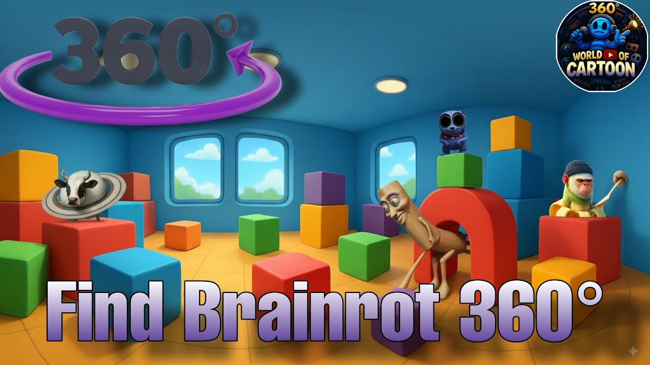Find BRAINROT in 360°: Funny Cartoon Hunt with Miss Mimic & Friends!