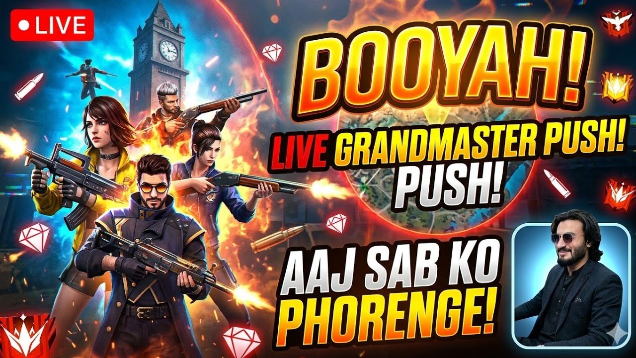 Free Fire Live 🔴 Aaj Sab Ko Dhona Hai! 🎮 Grandmaster Push