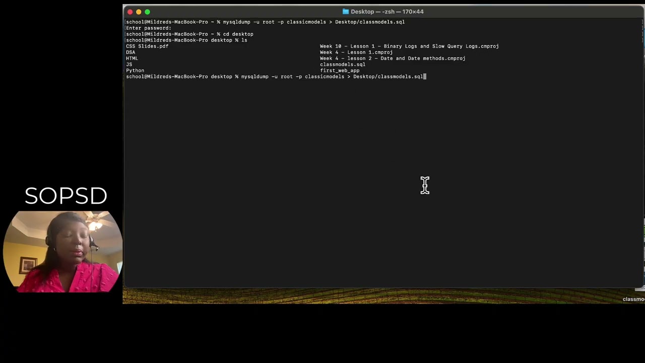 Week 10 - Lesson 2: MySQL Backup, Restore, and Table Maintenance