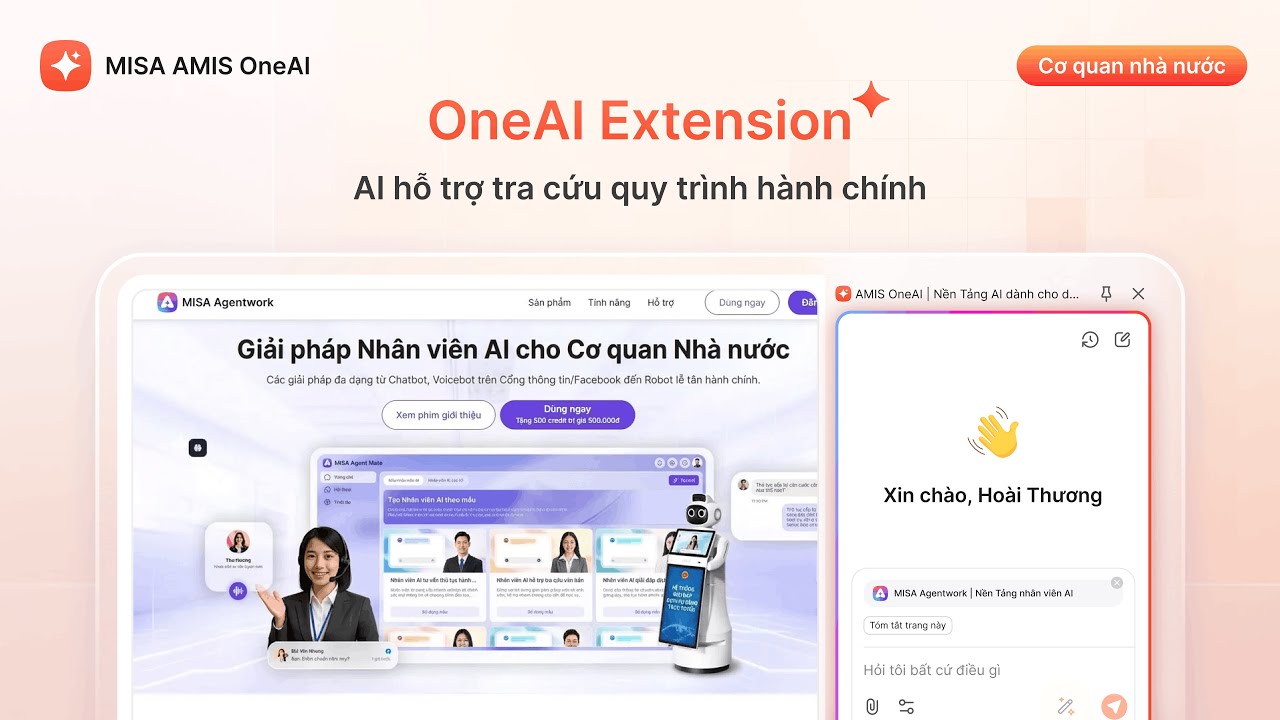 OneAI Extension -Tiện ích AI tích hợp trên trình duyệt (dành cho cơ quan Nhà Nước) | MISA AMIS OneAI
