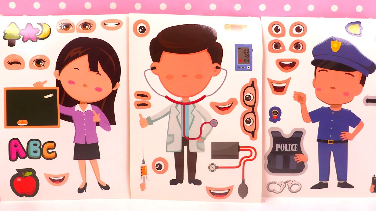 Crée ton Personnage | Activités pour Enfants Professions Autocollants