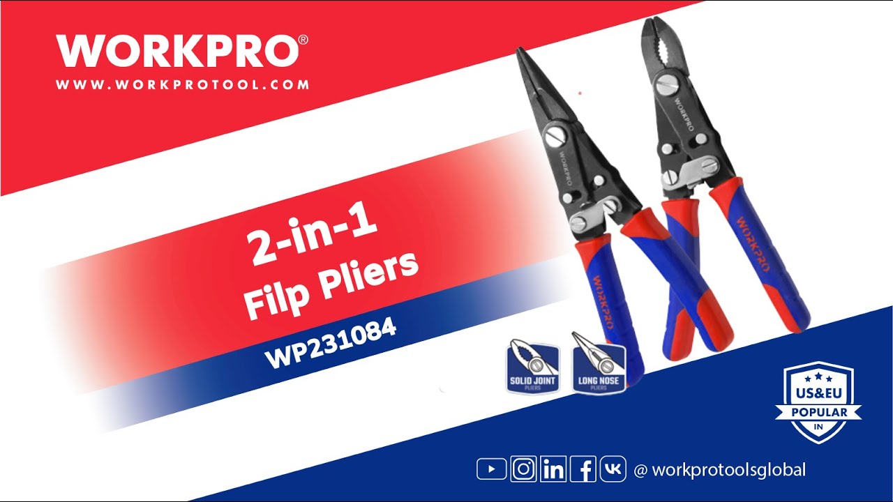 WORKPRO Filp Pliers | Pliers Set | 2-in-1 Filp Pliers