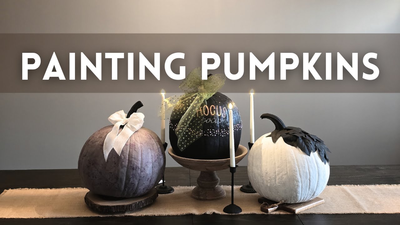 3 Unique No-Carve Ideas for a Chic Halloween Look | Painted Pumpkins for an Upscale Fall Centerpiece