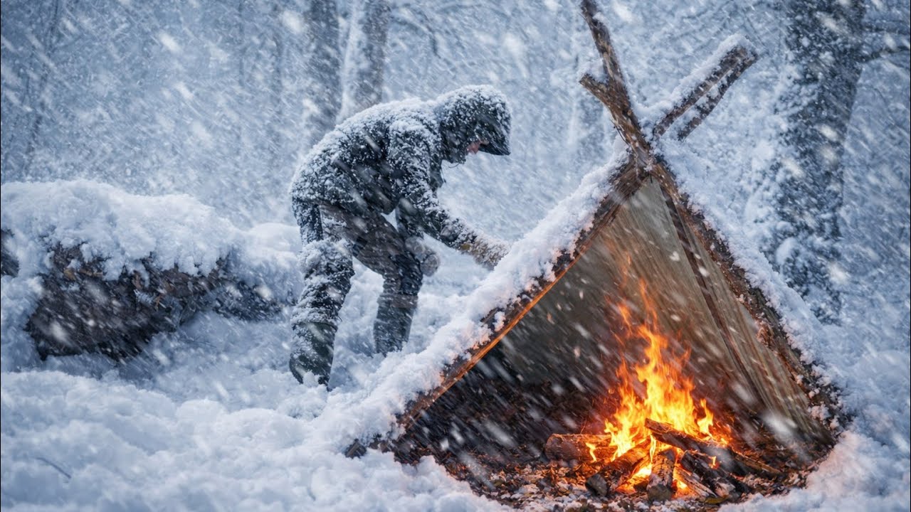 Can I Survive Alone in a -18&deg; Heavy snowstorm? 3-Day Winter Camping Challenge!