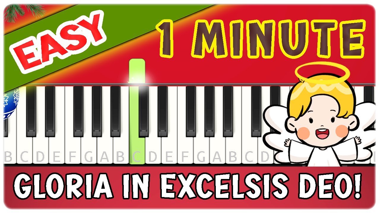 VERY EASY !! - GLORIA IN EXCELSIS DEO - FOR BEGINNERS - SIMPLE CHRISTMAS SONGS | XMAS PIANO TUTORIAL