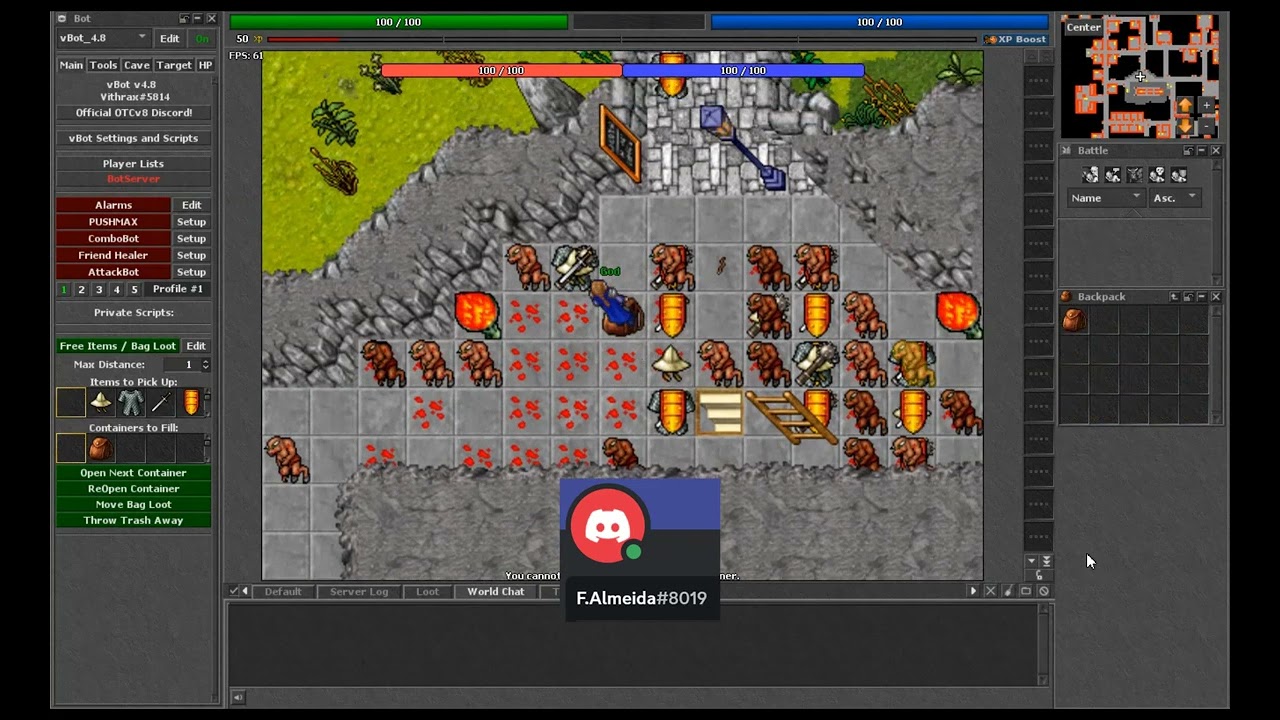 OTClient V8 - vBot Scripts - Free Items / Bag Loot