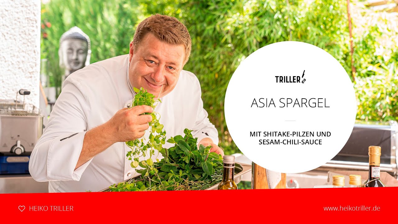 ASIA SPARGEL mit Shitake-Pilzen und Sesam-Chili-Sauce