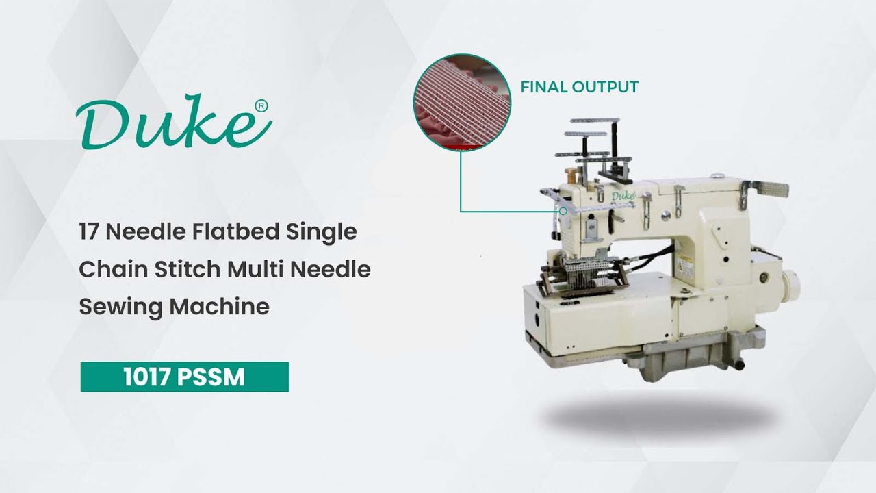 1017PSSM | 17 Needle Flatbed Single Chain Stitch Multi Needle Sewing Machine | Duke | HCA