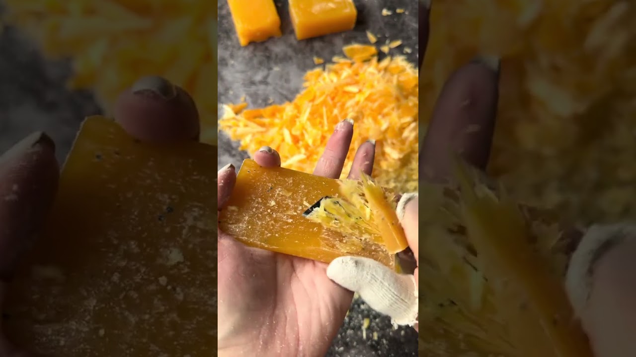 Orange Soda Soap Bar #SoapCarving #SoapCutting #ASMR #Satisfying #OddlySatisfying #Relaxing #Soap