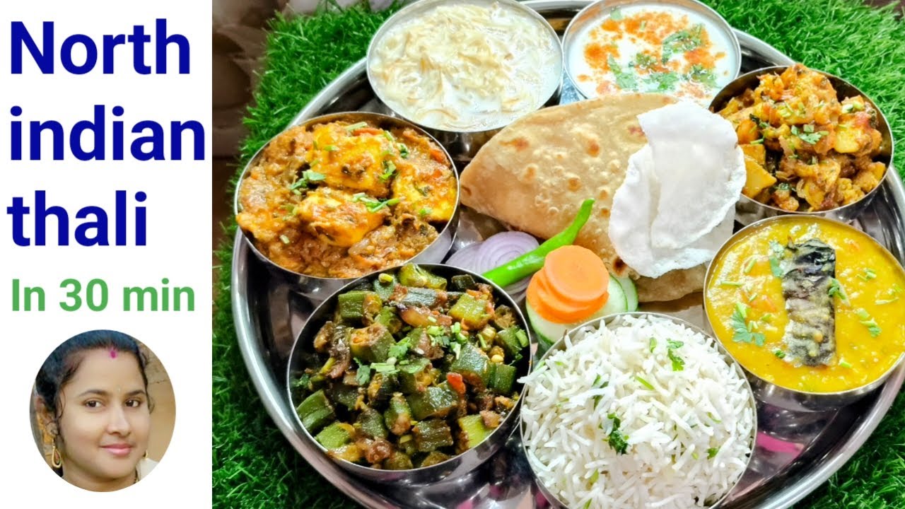 North indian veg thali in 30 min| Quick and easy| 2 sabji| dal| sweet| jeera rice| paneer| chapati