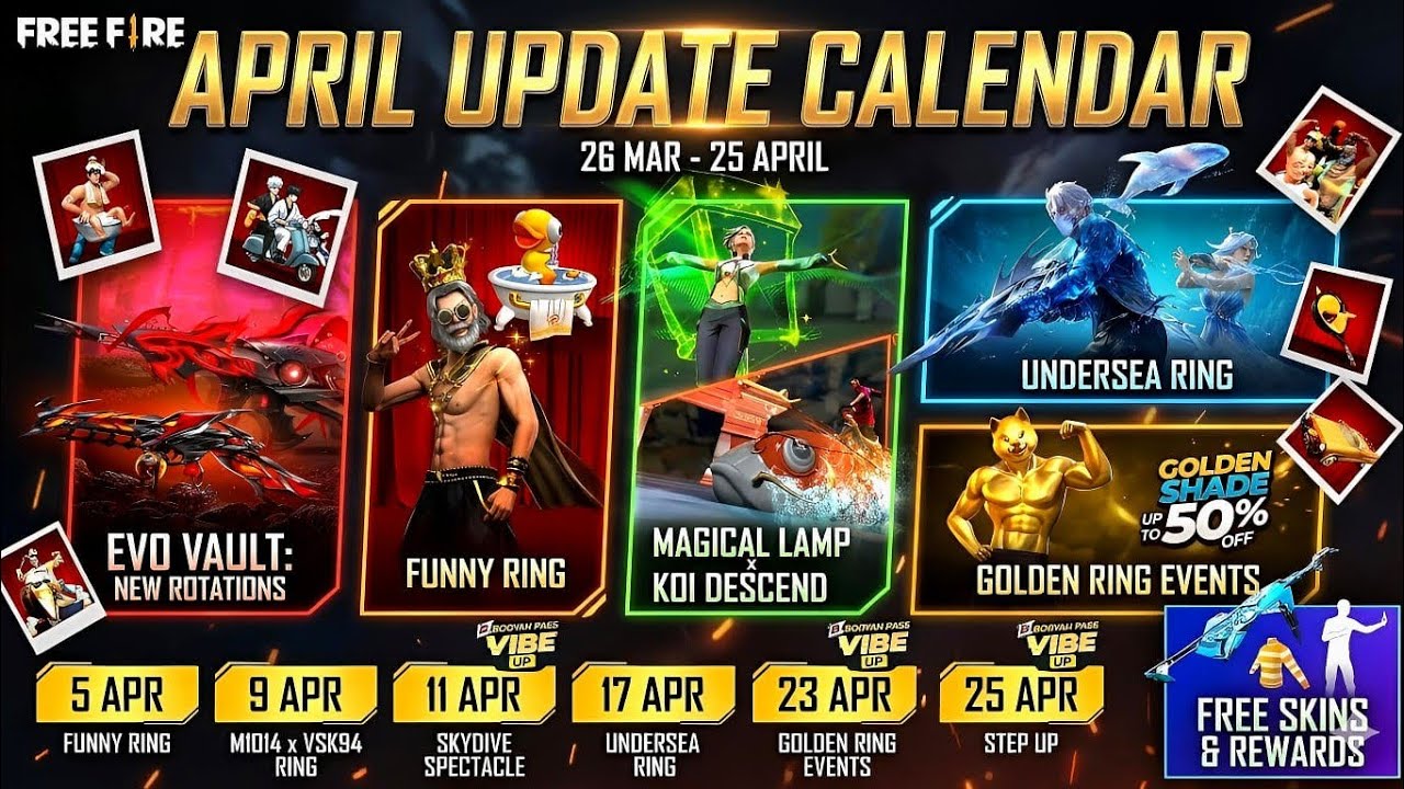 April New Evevnts Calendar 🤩Free Fire New Event | Ff New Evevnt | Upcoming Events In Free Fire 
