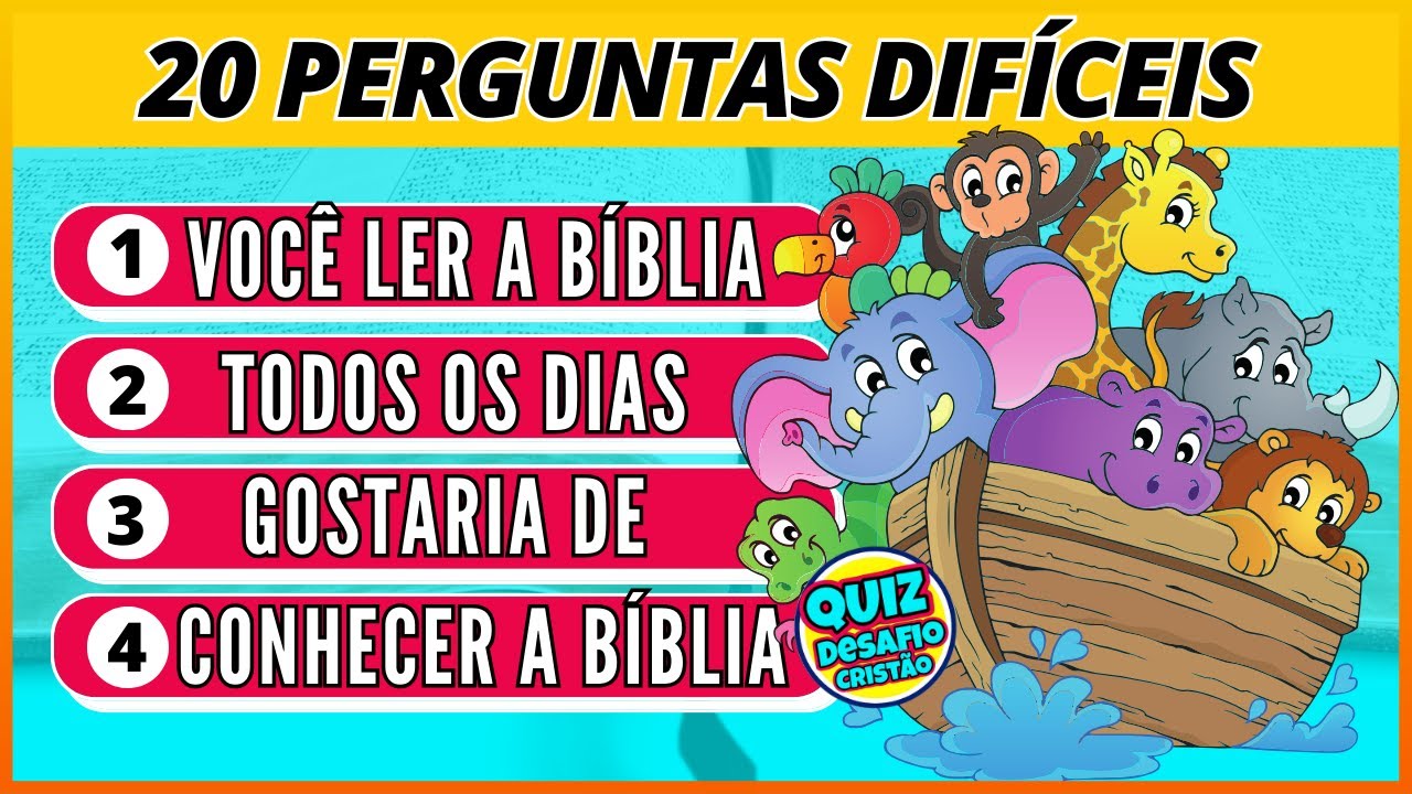✅QUIZ DA BÍBLIA - 20 Perguntas com Respostas.