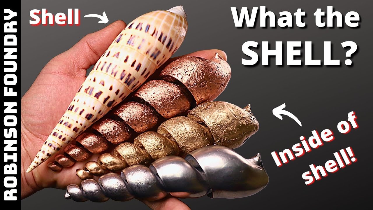 Pouring 2000° molten Copper inside a seashell - BEAUTIFUL! - Experimental metal casting at home