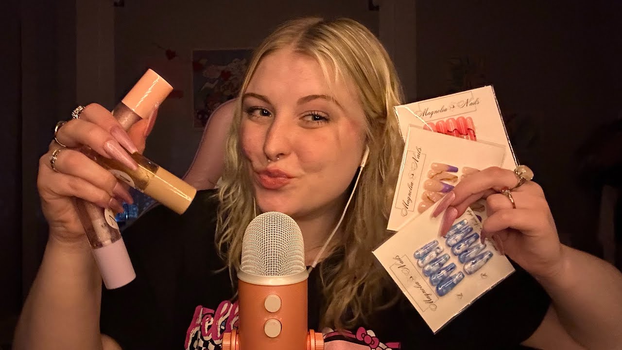 ASMR Magnolia Nails Unboxing + Announcement! Tapping, Scratching, and Rambling 🖤✨💅🏻