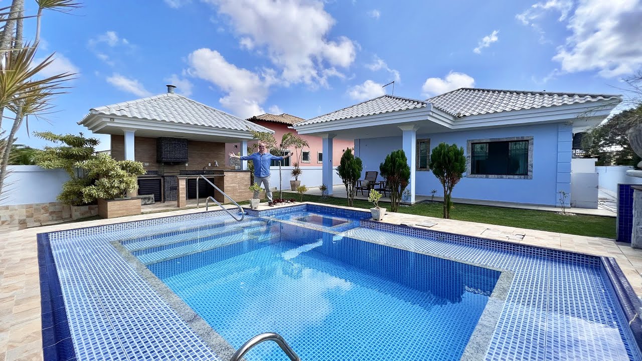 BAIXOU! R$ 590 MIL💎 FANTÁSTICA! CASA COM LAZER DOS SONHOS EM PRAIA SECA | 4 QUARTOS | ARARUAMA RJ