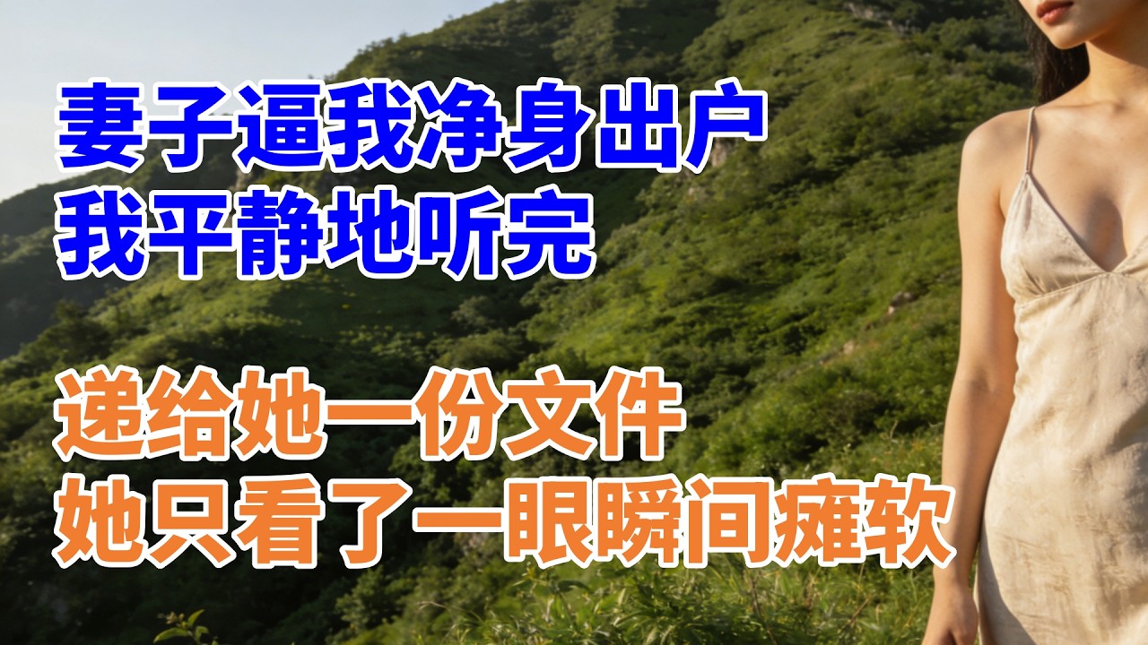 妻子以孩子为筹码逼我净身出户，我平静地听完，递给她一份文件，她只看了一眼瞬间瘫软