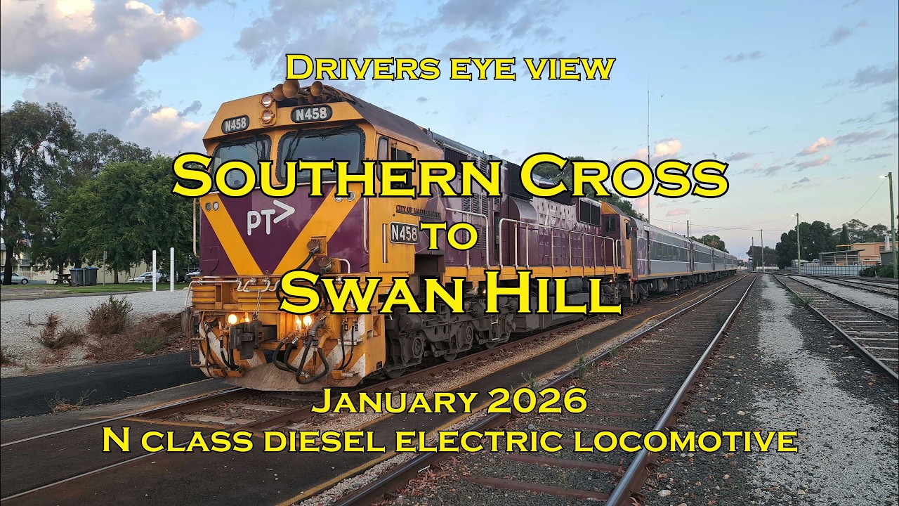 Drivers eye view, Southern Cross to Swan Hill, N class, Jan 2026